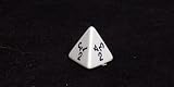16mm Opaque d4 Dice, White with Black