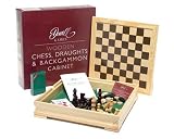Deverell Games Wooden Chess, Draughts & Backgammon Box Set