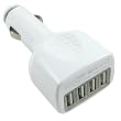 4-Port USB Car Charger - Quad Auto Power - Ideal for iPod, iPhone, GPS, Cell Phones, and More