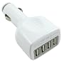 4-Port USB Car Charger - Quad Auto Power - Ideal for iPod, iPhone, GPS, Cell Phones, and More