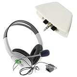 GTMax Big Headset with Mic + Headset Converter Adapter for Microsoft XBOX 360