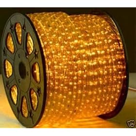 164 Feet Yellow Amber 2 Wire LED Rope Light Decorative Home, Bar, Christmas Lighting