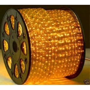 164 Feet Yellow Amber 2 Wire LED Rope Light Decorative Home, Bar, Christmas Lighting by ROPE
