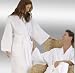  : White Waffle Weave Bathrobe W/shawl Collar 50 length