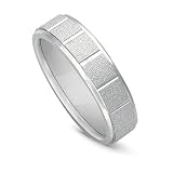 18k White Gold Square Design Women's Wedding Band, 7mm