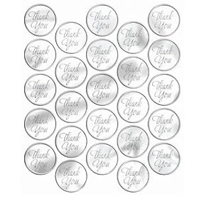  Metallic Silver Thank You Sticker Seals (50 count)