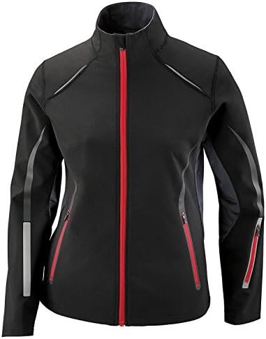 NR LAD PURSUIT SFTSHL JKT (BLK/OLYM RED 461) (XL)