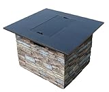 IMAGE OF Bond 65045 Newcastle Fire Table with Marble Top and Lava Rock