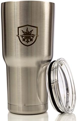 THERMONATOR 2X Insulated Stainless Steel Travel Tumbler- Best Cup for Icy Cold Drinks, Hot Coffee & Tea- Double wall 24 hours cold! (30 oz, Stainless)