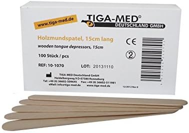 Wooden Tongue Depressors, 100 Piece, 15x1.8cm for Applying Hot Wax for Hair Removal by Sunzze
