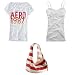 Aeropostale Bleach (White) Sequin Open-Crew T-Shirt; Bleach Solid Lace Camisole and Poppy Striped Slouch Bag - Juniors' Size (Large)