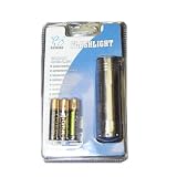 Super-Bright 9 LED Heavy-Duty Compact Aluminum Flashlight - Gunmetal Silver