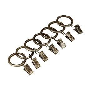 BCL Drapery Hardware, 5 8-inch Diameter Rod Sets w  Heavy duty clips, Set of 7, Antique... by BCL Drapery Hardware