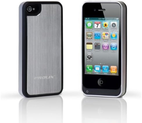 Prolix Power iPhone 4/4S Protective External Battery Case - Fits All Versions of iPhone 4 - Aluminum (Silver)