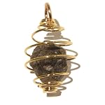 Iolite Pendant 03 Cage Gold Raw Nugget Indigo Blue Crystal Healing Stone 1.2