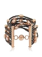 Perlaviva Pulsera Bronze Cultured Pearl & Hematite Rosado