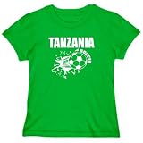 Tanzania Soccer Countries Womens T-Shirt (Green, Sizes X-Small - XXX-Large)