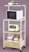 Kitchen Microwave Cart with Electric Socket Ivory Finish