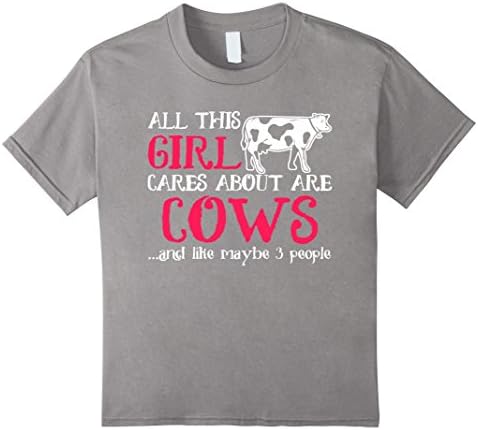 Kids All This Girl Cares About Are Cows T Shirts 4 Slate