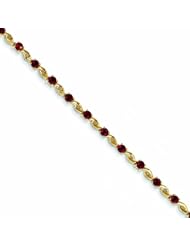 3.3 Carat 14K Gold African Ruby Round Bracelet