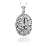 14k White Gold Diamond Locket (1/4 cttw, J-K Color, I2-I3 Clarity), 18