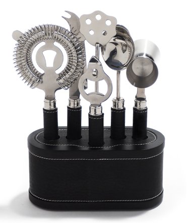 Black VIP 7 pc. Bar Tool Set by Metrokane