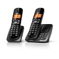 Philips CD1752B DECT Duo ECO schnurloses Telefon mit Anrufbeantworter (beleuchtetes alphanumerisches Display, inkl. Zusatzh�rer mit Ladeschale, CLIP Funktion)