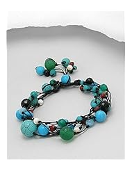 Cotton Waxed Thread Turquoise Bracelet