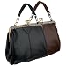 DANYA Vintage Clasp Frame Closure Top Handle Purse Satchel Handbag w/Detachable Shoulder Chain