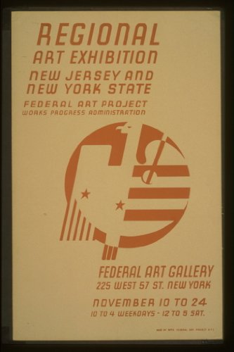 GIANT WPA Wall Sticker of: Regional art exhibition - New Jersey and New York State