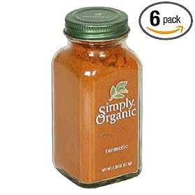 Simply Organic Turmeric Root Ground Certified Organic, 2.38Ounce Containers (Pack of 6)