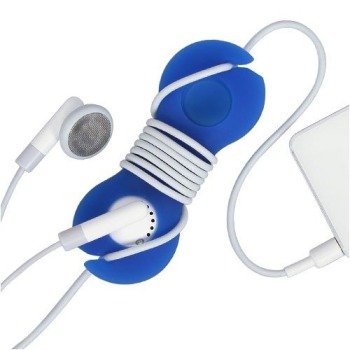 Deluxe Universal Blue Headphones / Headset Smart Wrap for iPod, iPhone MP3 players, Portable DVDs, any device that uses Headphones / Headsets