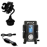 Sandisk Sansa c140 1GB Auto Cup Holder with Car Charger - Uses Gomadic TipExchange