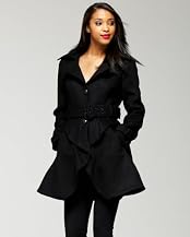 Flounce Flare Wool Coat