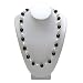 Made with Swarovski Elements� 8mm Fresh Water Pearl and Onyx .925 Sterling Silver Necklace 22" Long