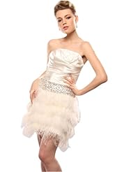 Feathers Fitted Cocktail Taffeta Homecoming Dress 