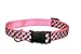 Small Pink/Black Houndstooth Dog Collar: 5/8