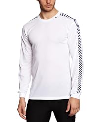 Helly Hansen Mens Stripe Crew Shirt,White,XX-Large