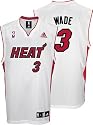 Dwyane Wade Miami Heat White Replica Adidas NBA Jersey