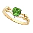 14K Yellow Gold Heart Shaped Chatham Created Emerald Ring
