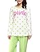 VENTELAN Women's Girls' Long Sleeve Pink Printed Green Sleepwear Pajamas Set
