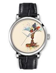 SPRAWL Aanalog Fashion Series Silver Ladies Watches of Genuine Black Leather Strap,Unique Wrist Watch for Women Girls Designed with Elements of love formed a flower