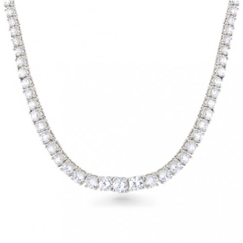 Bling Jewelry Designer Inspired Sterling Silver 4-Prongs 5mm CZ Classic Tennis Necklace 36″