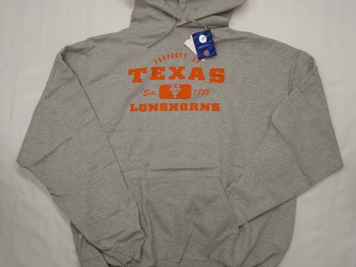Texas Longhorns Grey Property Of Jerzees Adult Hooded Sweatshirt