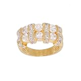 Unique Six Stone and Pave Two Row All Cubic Zirconia Band Ring Size 6