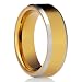 7MM Tungsten Carbide Ring Wedding Band Two Tone 14K Gold Plated