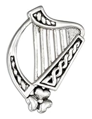Sterling Silver Celtic Harp Pendant