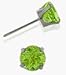 Genuine 4mm Round Peridot 14 Karat White Gold Stud Earrings