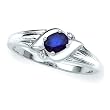 10K White Gold 0.01 ct. Diamond and 5/8 ct. Sapphire Ring