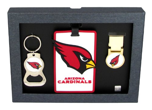 Arizona Cardinals - NFL Bottle Opener Key Ring, Luggage Tag, Money Clip Gift Set